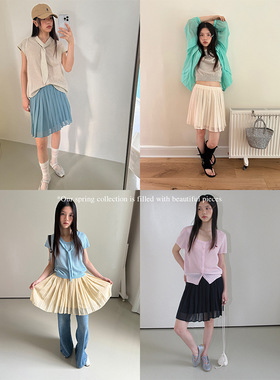 衣夫 夏季新款百褶半身裙女2025新款韩版百搭显瘦伞裙FSW-5160