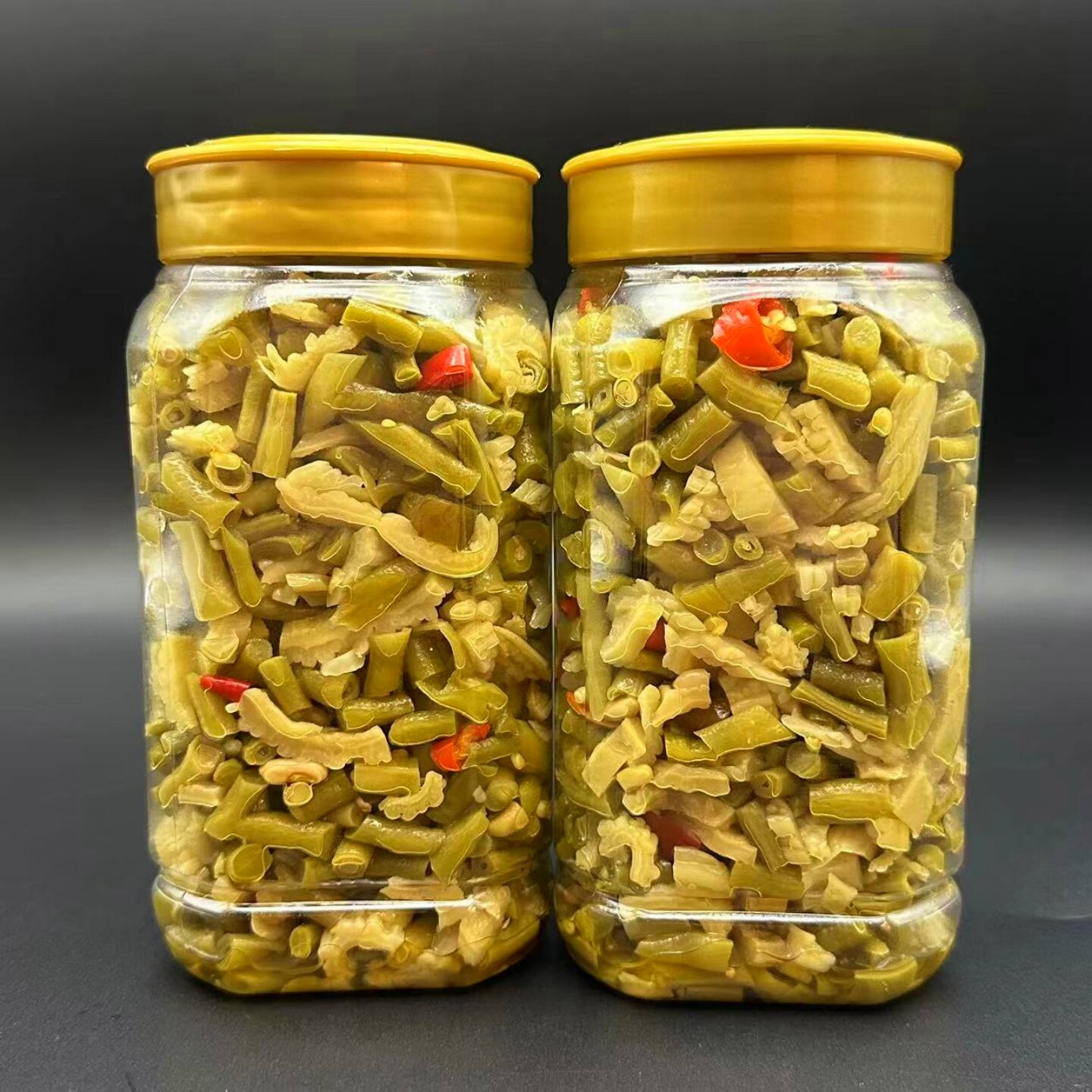 泡豇豆苦瓜混合安徽六安农家下饭菜即食开胃菜酸豆角咸小菜长豆角