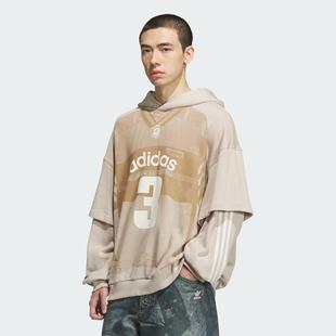 M男子假两件运动连帽套头衫 Adidas HOODIE KC2608 阿迪达斯正品