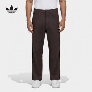 adidas阿迪达斯三叶草三条纹修身休闲裤2026春男牛仔长裤 KT6371