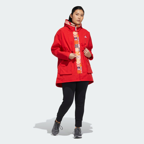 阿迪达斯CNY LONG JACKET 中长款运动休闲连帽夹克外套HI3263