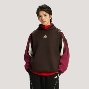 Adidas/阿迪达斯正品男子篮球撞色运动连帽卫衣套头衫KT0619