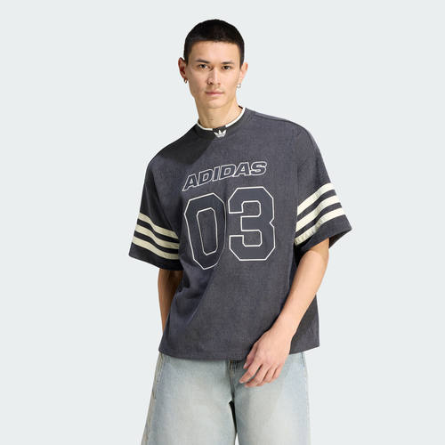 阿迪达斯三叶草 Jersey 男子运动休闲潮流刺绣宽松短袖T恤KU9192