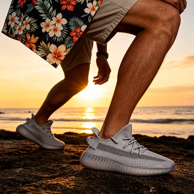 阿迪达斯男女Yeezy350跑步鞋