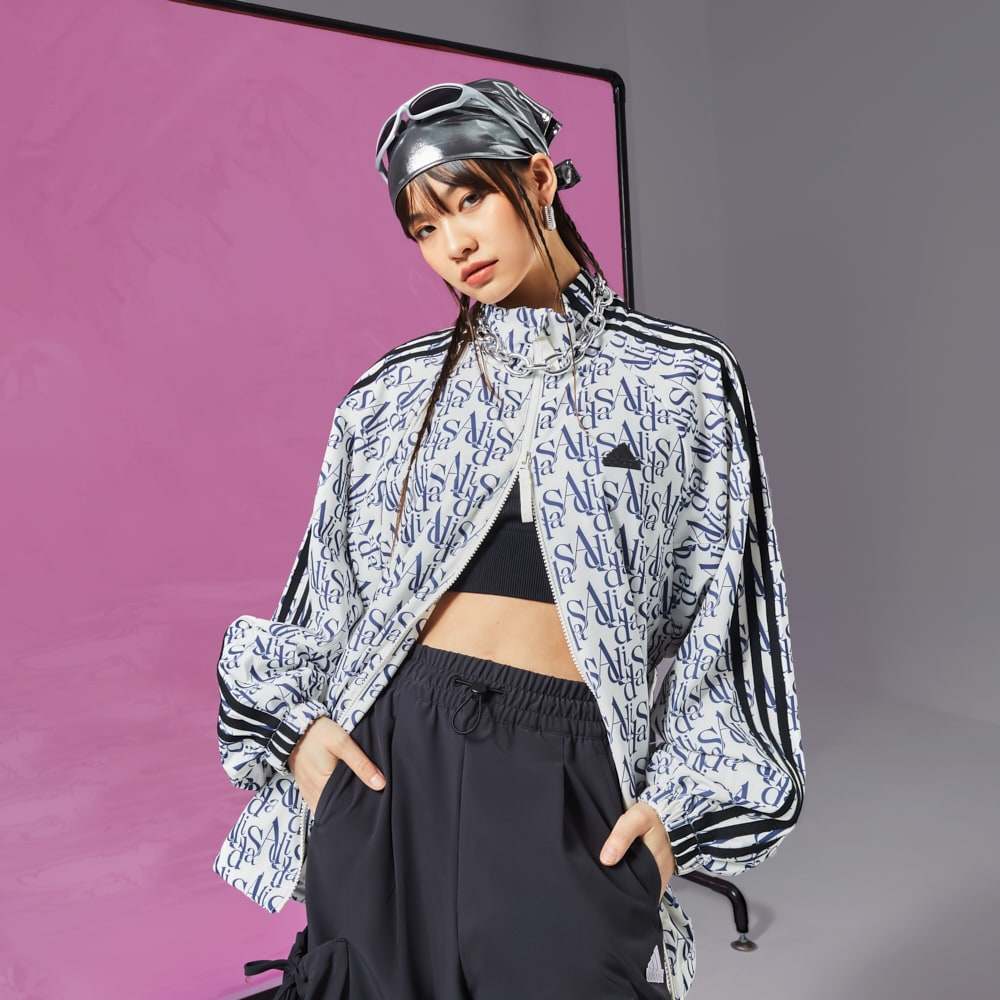 Adidas阿迪达斯DANCE JKT AOP女印花运动休闲宽松夹克外套JI9766