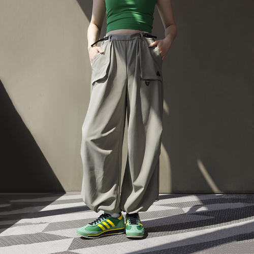 Adidas/阿迪达斯CESP WV PANTS女可调节阔腿运动休闲伞裤JE8584