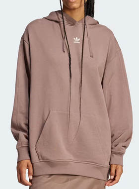 阿迪达斯三叶草卫衣女春秋款运动服休闲连帽套头衫上衣JC8981