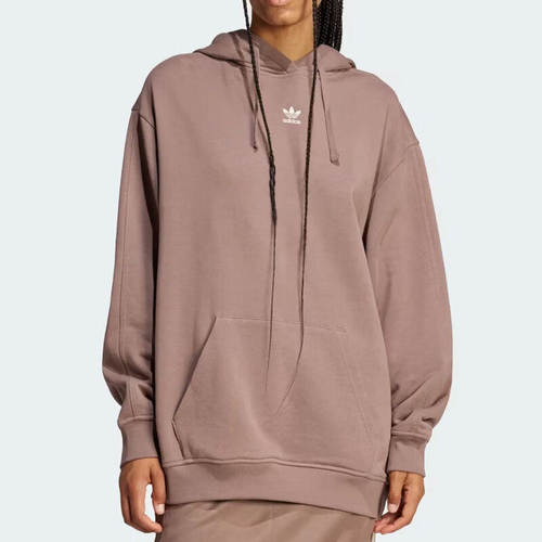 阿迪达斯三叶草卫衣女春秋款运动服休闲连帽套头衫上衣JC8981