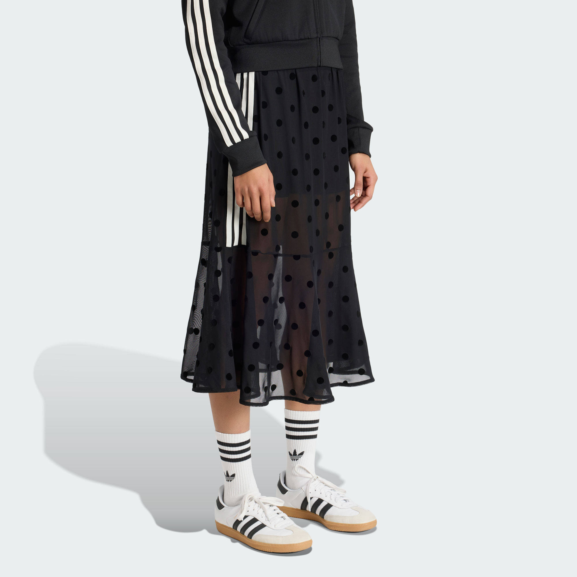 Adidas阿迪达斯SKIRT女子休闲薄纱波点运动半身裙KV1177 - 实物图