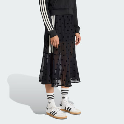 Adidas阿迪达斯SKIRT女子休闲薄纱波点运动半身裙KV1177