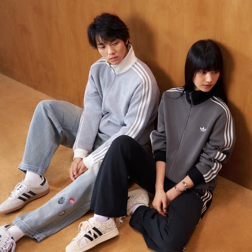 Adidas三叶草男女款经典撞色条纹立领早春休闲运动夹克KY8455