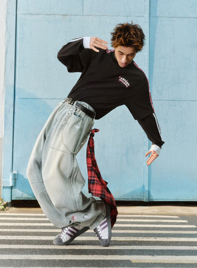 Adidas/阿迪达斯正品VDAY DNM PANT男子牛仔宽松运动弯刀裤KT6366