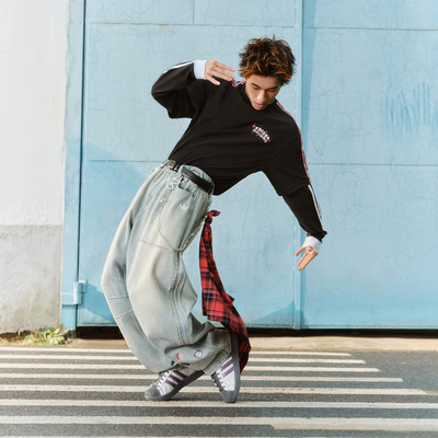 Adidas/阿迪达斯正品VDAY DNM PANT男子牛仔宽松运动弯刀裤KT6366