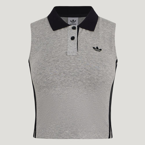 Adidas三叶草女POLO TANK 针织运动无袖POLO领背心KY5694
