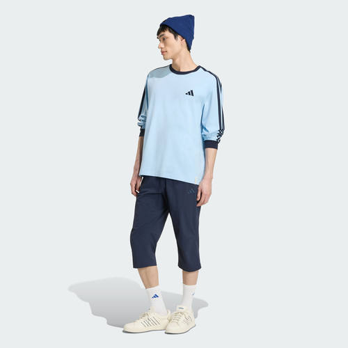Adidas/阿迪达斯ES+ 3S L/S TEE 纯棉休闲针织宽松长袖T恤KU6446