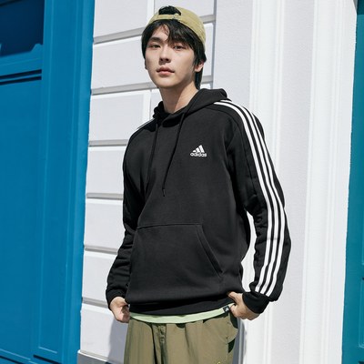 Adidas/阿迪达斯秋冬季男子加绒保暖宽松休闲连帽卫衣IB4028