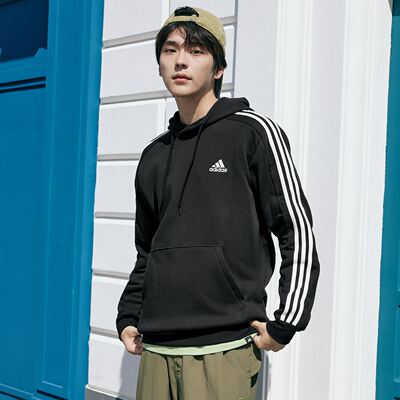 Adidas/阿迪达斯秋冬季男子加绒保暖宽松休闲连帽卫衣IB4028