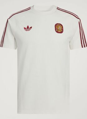 Adidas/阿迪达斯正品西班牙队复古足球休闲文化修身短袖T恤JZ2256