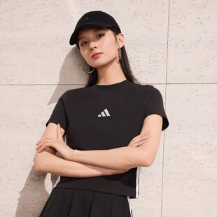 Adidas阿迪达斯 W 3S SJ BABY T女短款运动休闲短袖圆领T恤JC8325