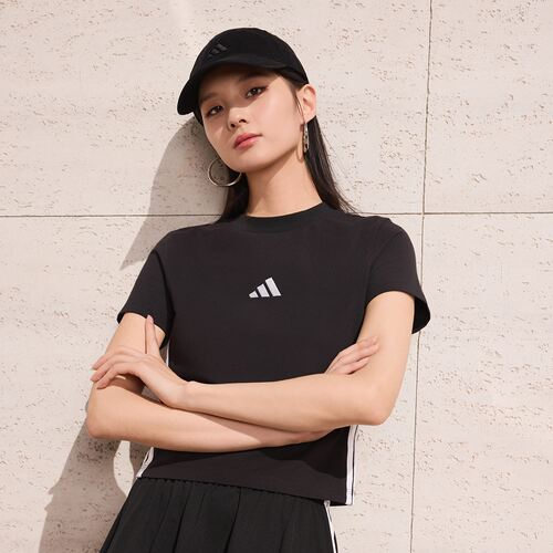 Adidas阿迪达斯 W 3S SJ BABY T女短款运动休闲短袖圆领T恤JC8325
