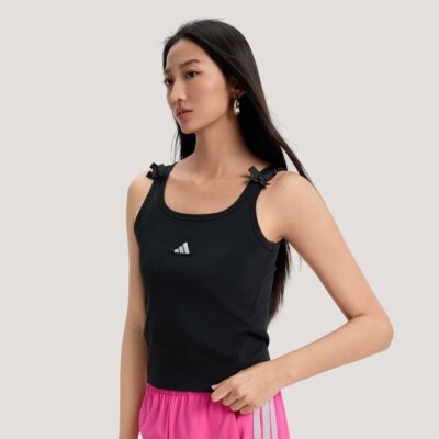Adidas/阿迪达斯女子新款舞蹈休闲修身透气亮片运动背心KS5318
