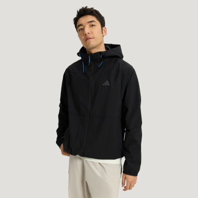 Adidas/阿迪达斯正品男子凉感运动休闲连帽夹克早春薄外套KR2511