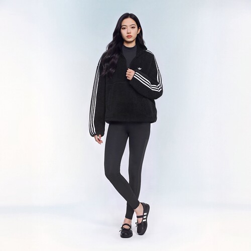 Adidas × JENNIE 宽松连帽套头简约长袖卫衣女子 LD8926 LD8925