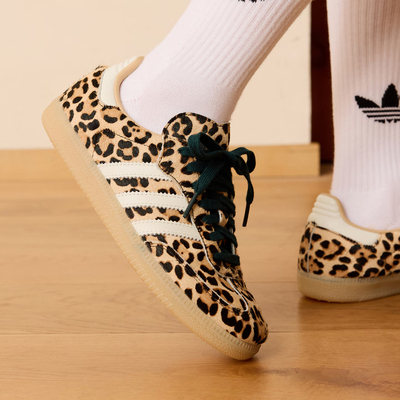 Adidas/阿迪达斯正品女子「T头鞋」经典豹纹运动鞋德训鞋KI6674