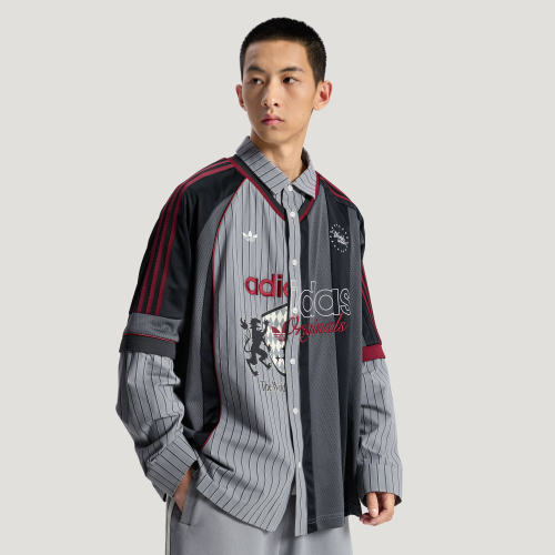 Adidas/阿迪达斯BLK SHIRT 男子休闲运动提花长袖衬衫KY2152