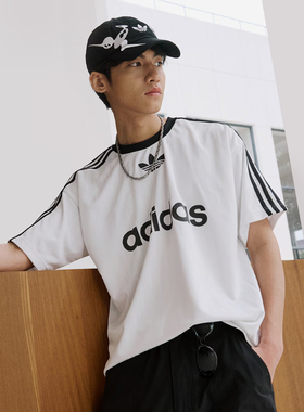 Adidas/阿迪达斯正品男复古穿搭经典运动宽松短袖圆领球衣IM9459