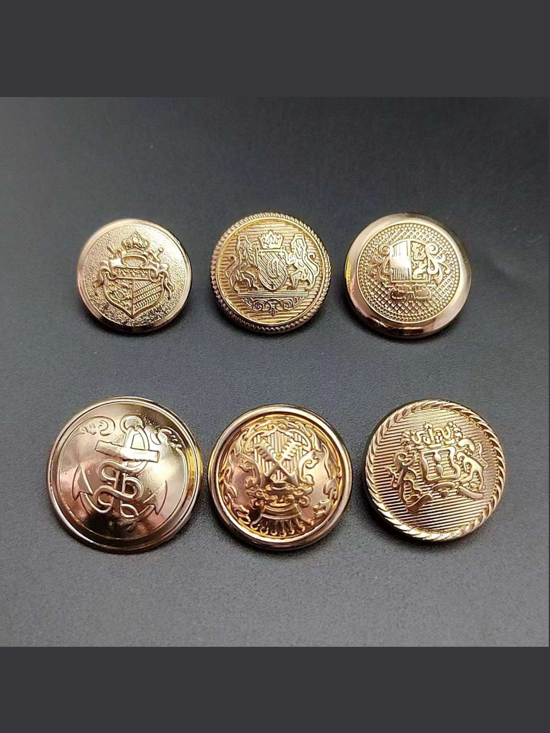 금속 손바느질 단추 작은 향기 단추 아연 합금 복고풍 둥근 단추 코트 장식 단추 금속 단추