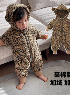 加绒爬服洋气婴儿加厚冬季