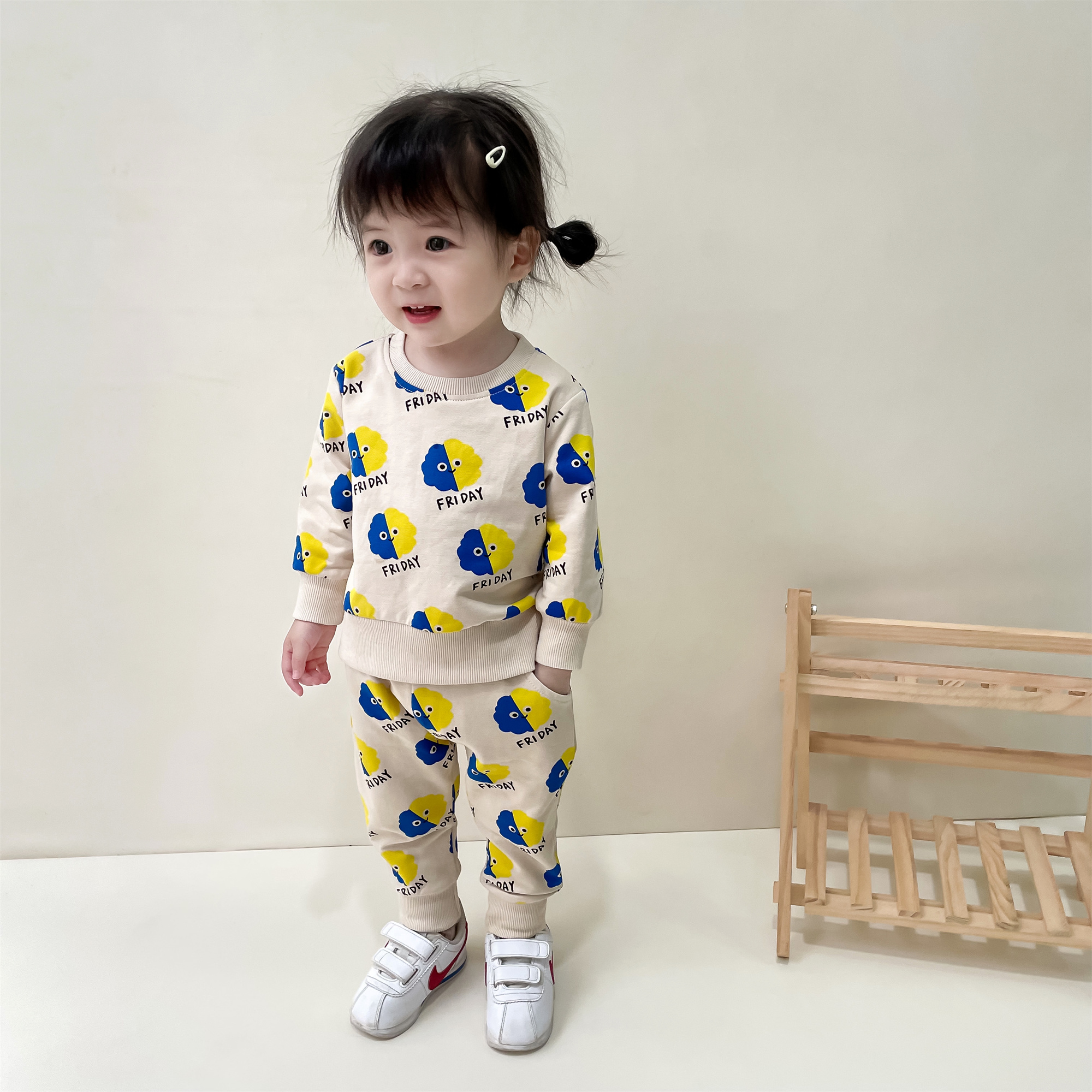 秋季新款纯棉婴幼儿套装宝宝超洋气外出服婴童长袖小童春秋卫衣潮
