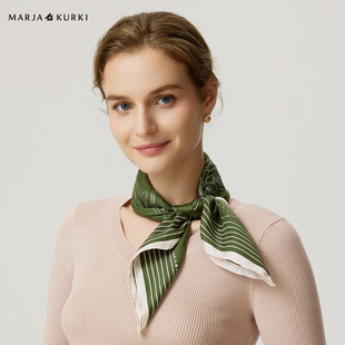 MARJAKURKI玛丽亚古琦真丝丝巾搭配衬衫 小方巾系脖 高级感领巾时尚