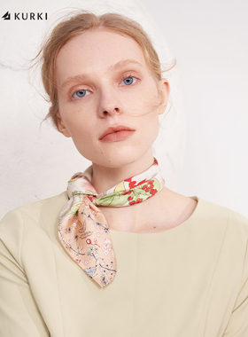 玛丽亚古琦真丝丝巾系脖高级感小丝巾搭配衬衫领巾桑蚕丝小方巾女