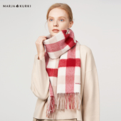 MARJAKURKI玛丽亚古琦双面羊毛羊绒围巾女生冬季 红色围巾新年礼物