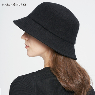 MARJAKURKI玛丽亚古琦毛呢帽子女士秋冬季2025新款羊毛羊绒渔夫帽