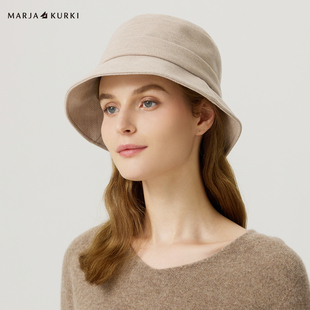 MARJAKURKI玛丽亚古琦大头围渔夫帽女2025新款秋冬帽子女时尚盆帽