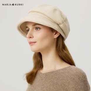 MARJAKURKI玛丽亚古琦羊毛帽子女2025新款秋冬八角帽高级感报童帽