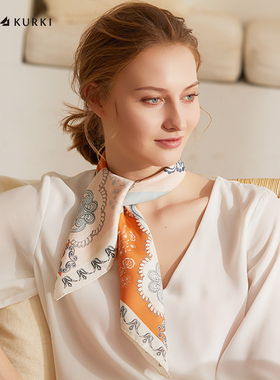 MARJAKURKI玛丽亚古琦桑蚕丝真丝方巾丝巾系脖高级感领巾妈妈礼物