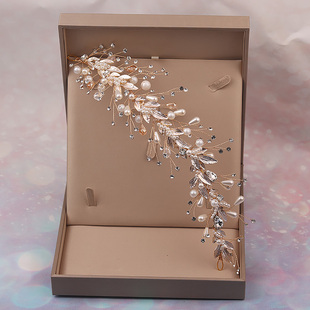 新娘结婚头饰高级感韩式森系超仙红色发箍带婚礼用品敬酒服发饰品