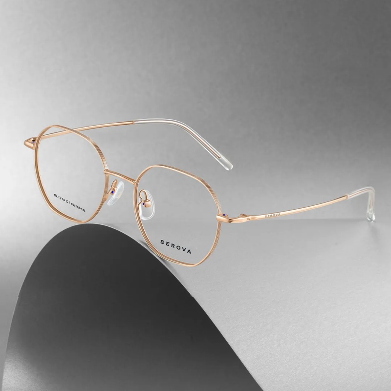 新款SEROVA施洛华SL1219小框架金属多边形片宽50mm复古男女百搭