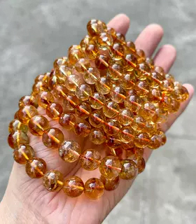 天然黄塔晶黄水晶招财手链