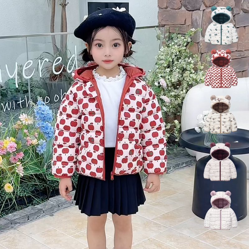 秋冬时尚卡通连帽儿童棉服