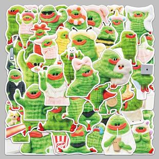 100张苦瓜蔬菜女士贴纸行李箱表情包电脑手账ipad手机壳防水贴画