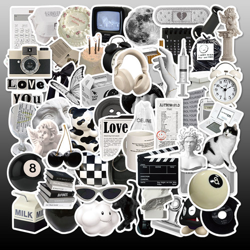 黑白ins简约风贴防水贴纸