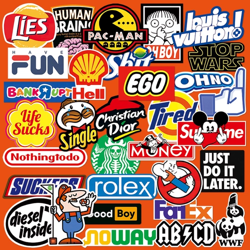 Мультяшный чемодан, ноутбук, кофейная водонепроницаемая наклейка со стаканом, наклейки, в американском стиле, с печатью вашего логотипа