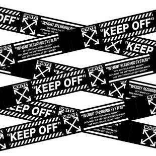 黑色潮牌keep off长条胶带贴纸适用光滑面行李箱电脑机箱画板防水