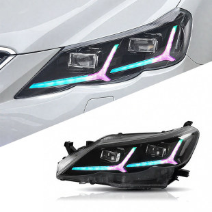 飞机款 新锐志大灯总成改装 RGB大灯日行灯流光转向大灯 13款 适用10