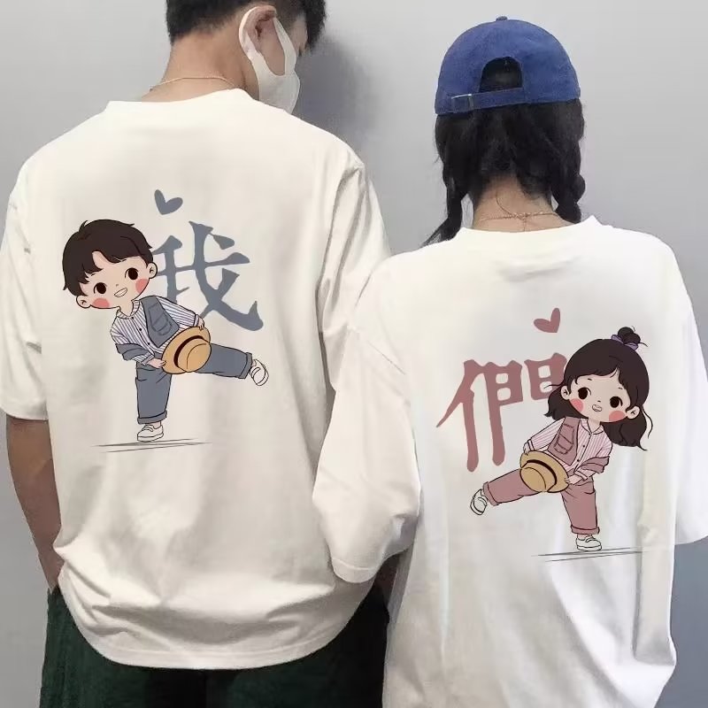roora情侣装夏季2025新款潮流网红同色系短袖t恤不一样高级感纯棉